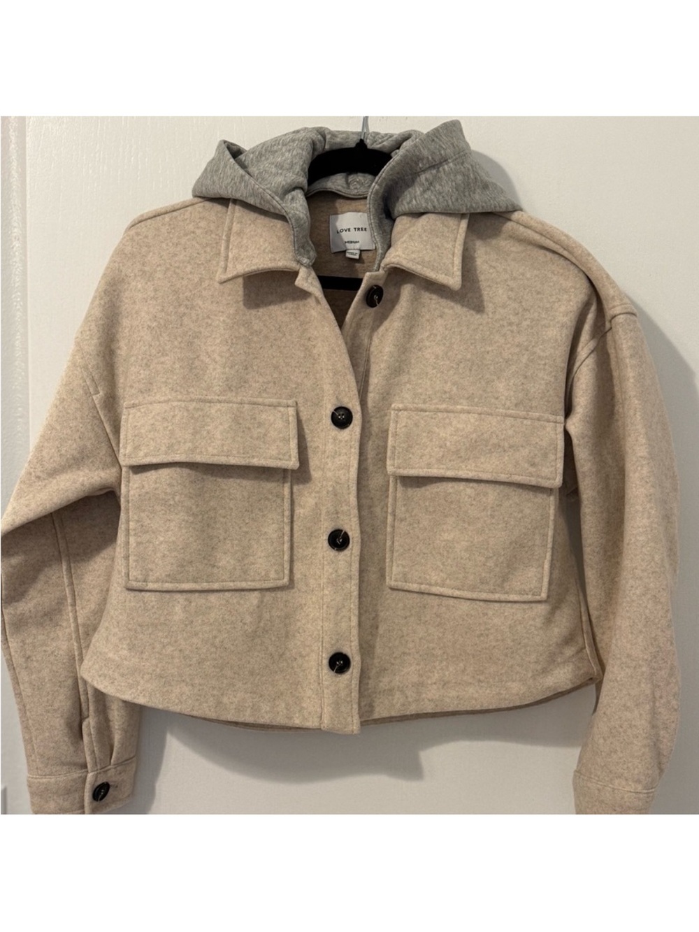 Love Tree Women's Beige Cropped jacket